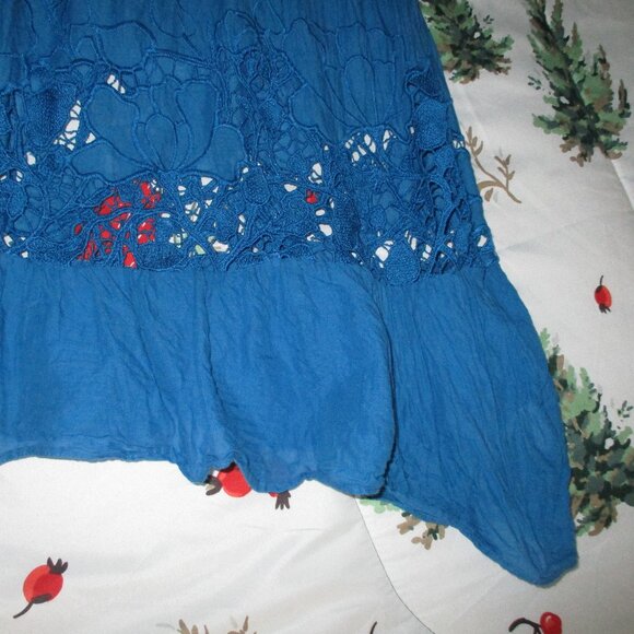 Akemi + Kin Anthropologie Meadow Boho Eyelet Lace Maxi Dress Flutter Sleeves M - Picture 5 of 8